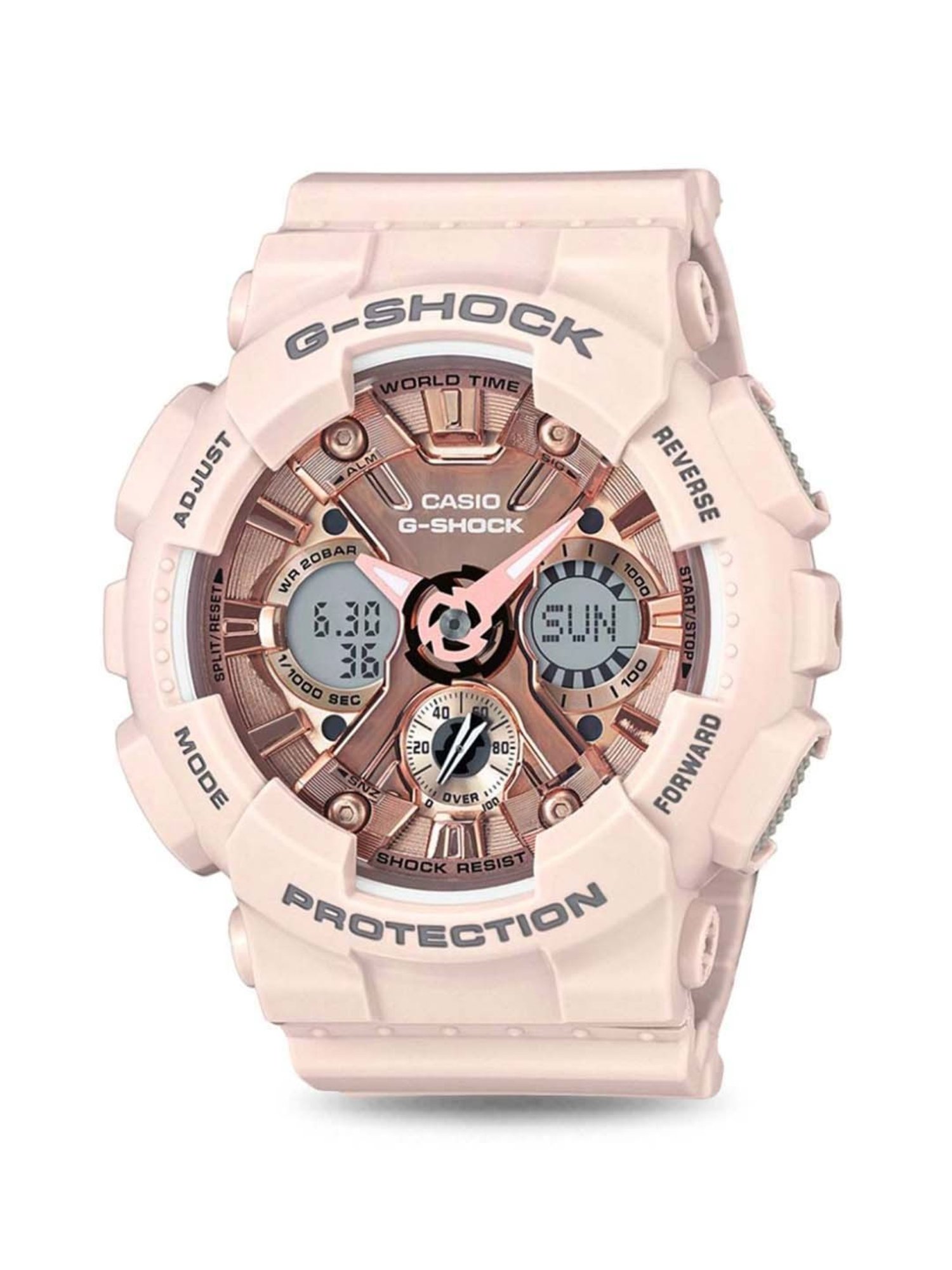 Casio G-Shock GMA-S120MF-4ADR Rose Gold Analog-Digital Dial Pink Resin Strap Women's Watch G732