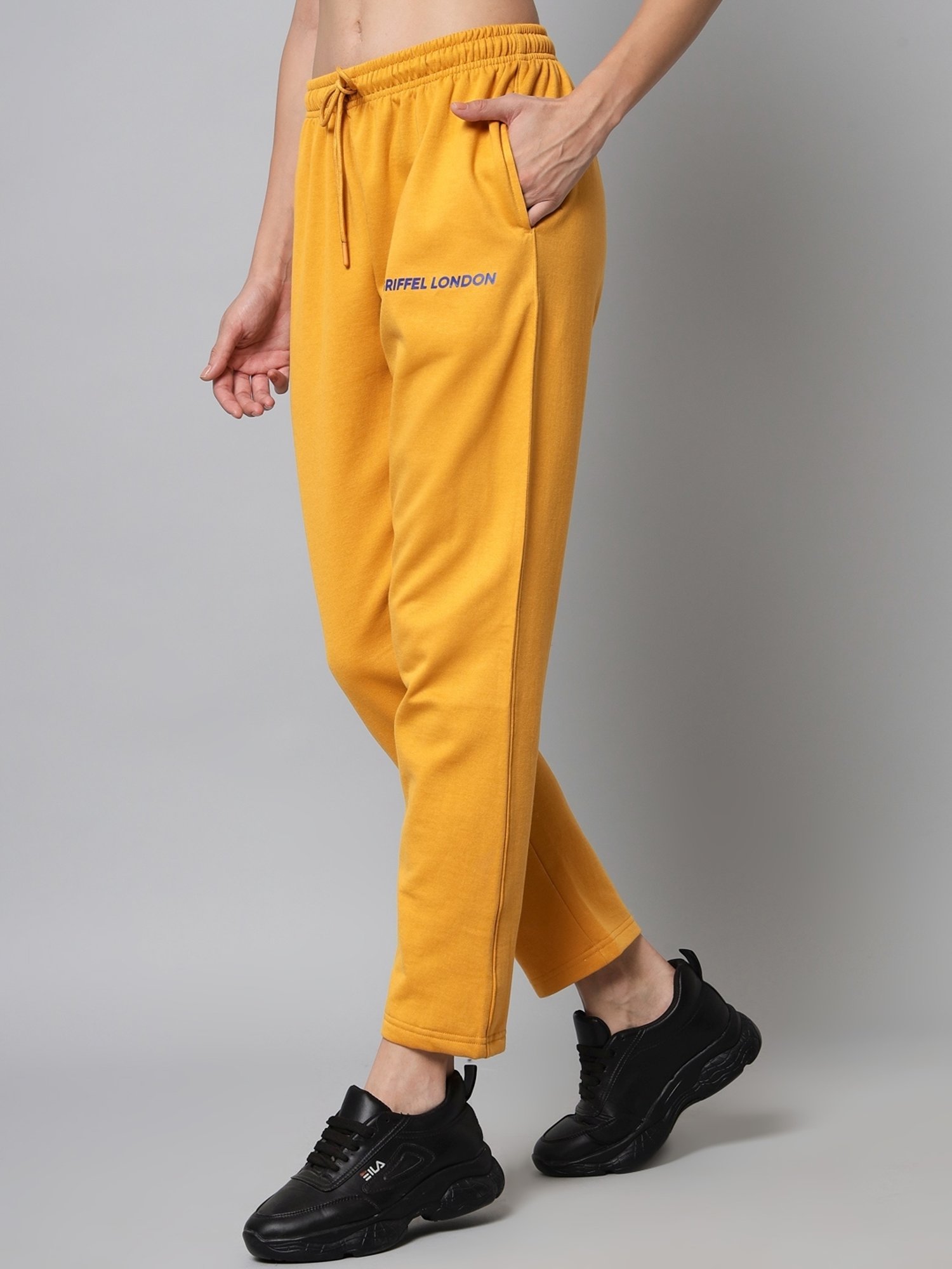 GRIFFEL Yellow Printed Track Pants
