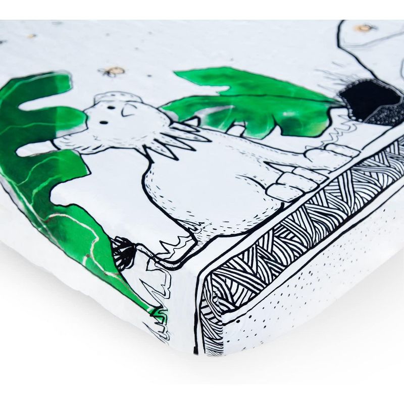 JumpOff Jo Fitted Crib Sheet - Cotton Crib Sheet for Standard Sized Crib Mattresses - Hypoallergenic and Breathable - 28 x 52 Inches - Lionhearted