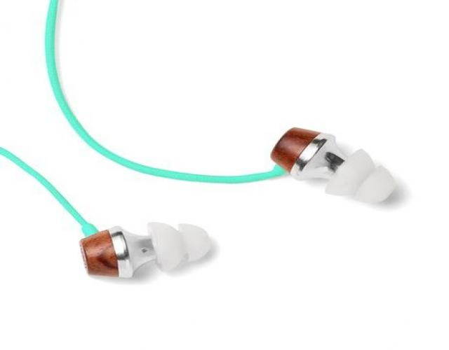 Symphonized ALN Premium Genuine Wood In-ear Noise-isolating Headphones|Earbuds|Earphones with Mic (Turquoise)