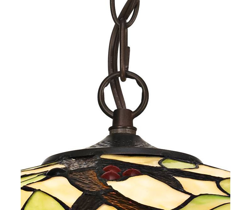 Robert Louis Tiffany Bronze Plug In Swag Pendant Chandelier 20" Wide Tiffany Style Tropical Birds Stained Glass for Kitchen Island