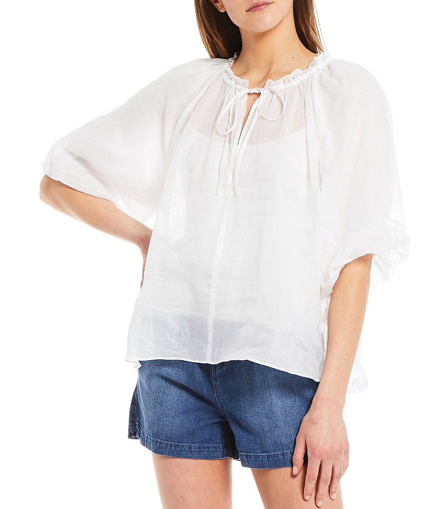 Every Elbow Sleeve Peasant Top
