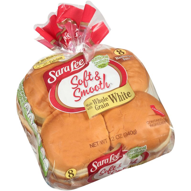 Sara Lee Whole Grain White Hamburger Buns - 12oz/8ct