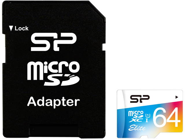 Silicon Power 64GB Elite microSDXC UHS-I/U1 Class 10 Memory Card with Adapter, Speed Up to 85MB/s (SP064GBSTXBU1V20UR)