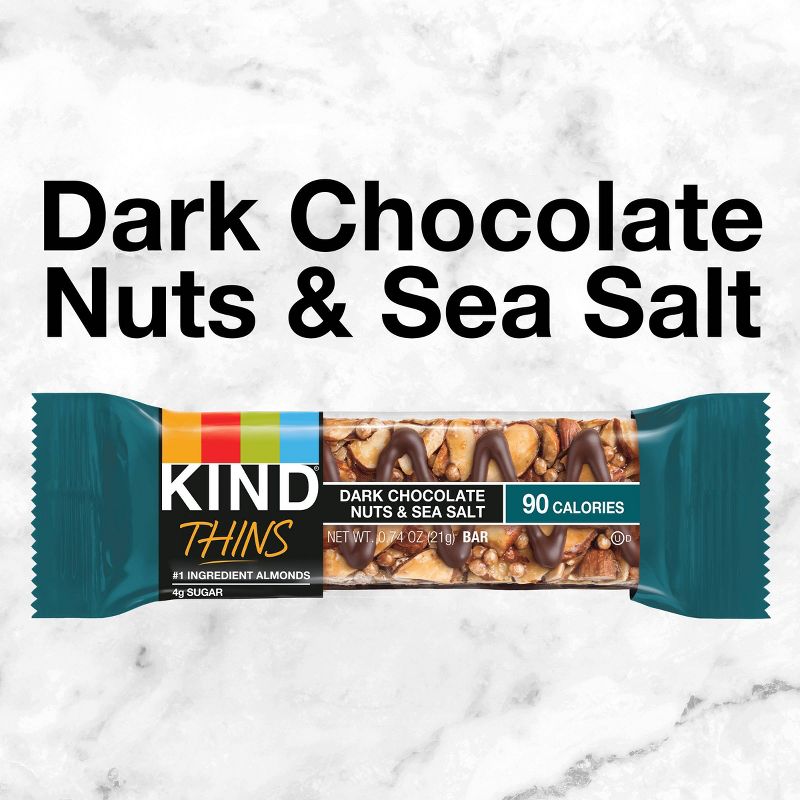 KIND Thins Dark Chocolate Nuts Sea Salt - 7.4oz/10ct