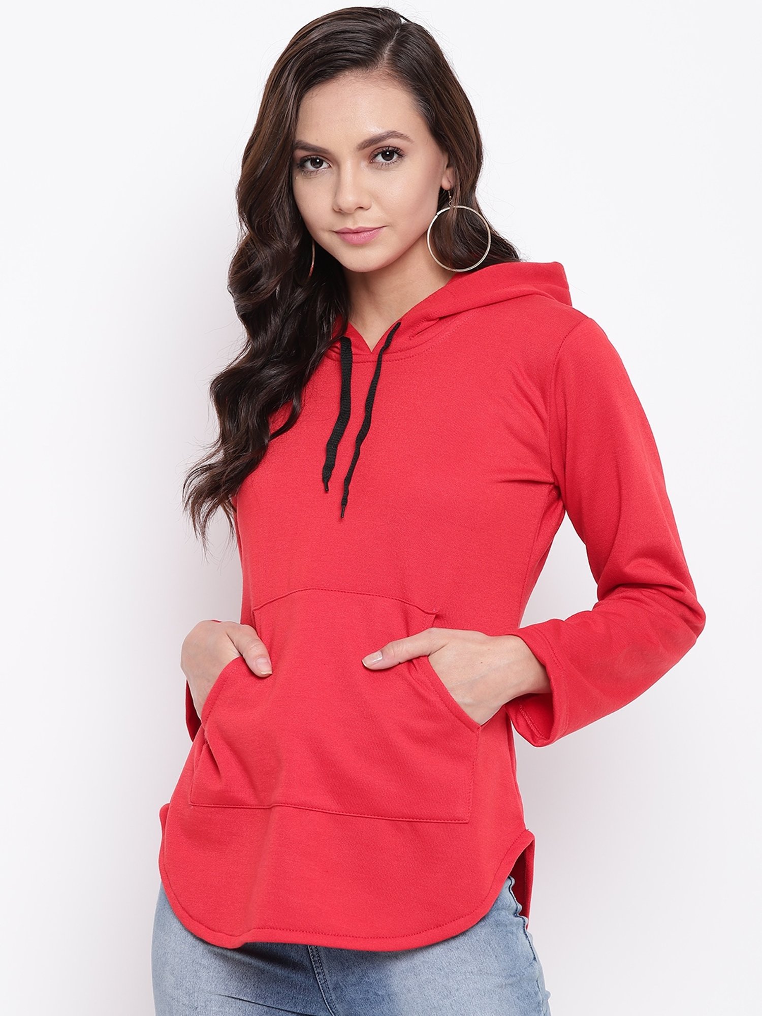 Belle Fille Red Full Sleeves Sweatshirt