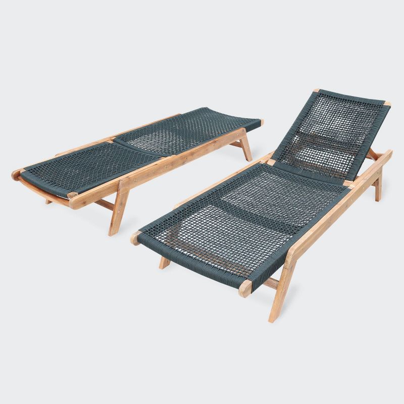 NewPort Outdoor Wicker Chaise Lounge - Dark Gray - Coaster
