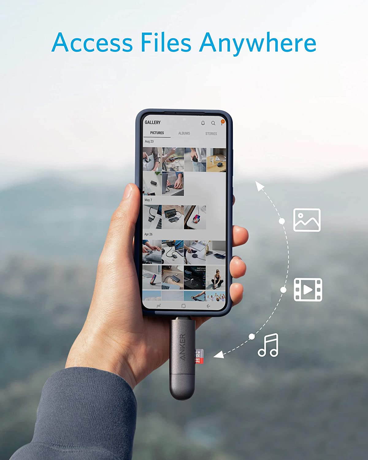 Anker USB-C and USB 3.0 SD Card Reader, PowerExpand+ 2-in-1 Memory Card Reader with Dual Connectors, for SDXC, SDHC, SD, MMC, RS-MMC, Micro SDXC, Micro SD, Micro SDHC Card, and UHS-I Cards