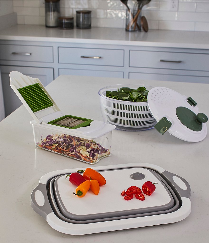 Southern Living Kitchen Solution Collection Collapsible Cutting Board and Sink Washing Tub