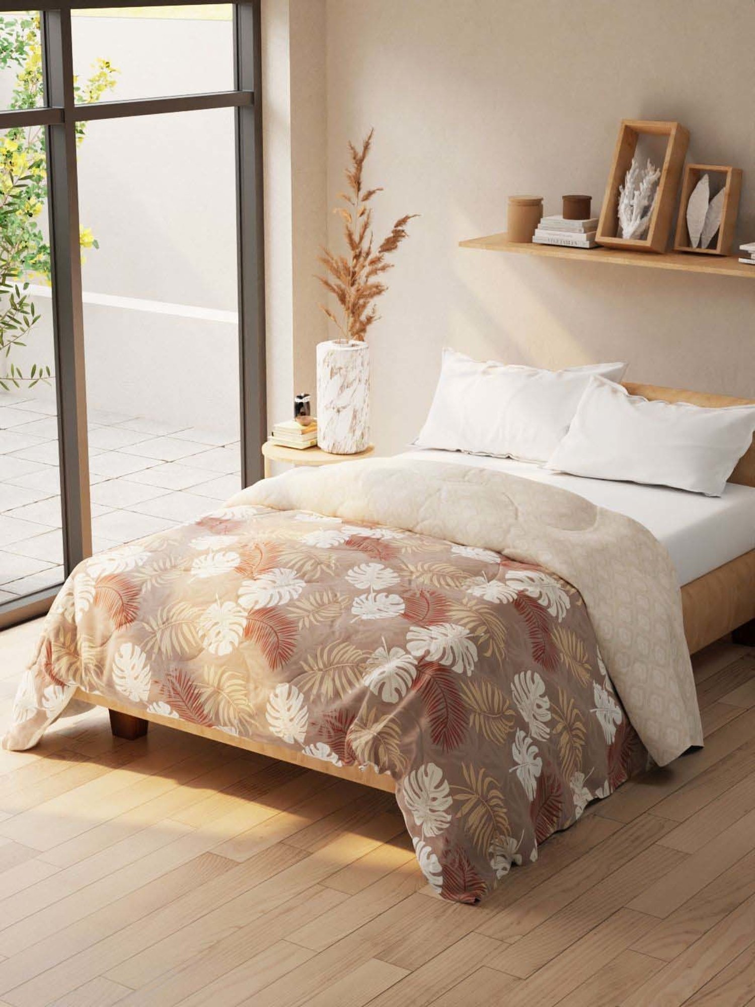 Bianca Audrey Brown 152 TC Micro Fabric Double Comforter