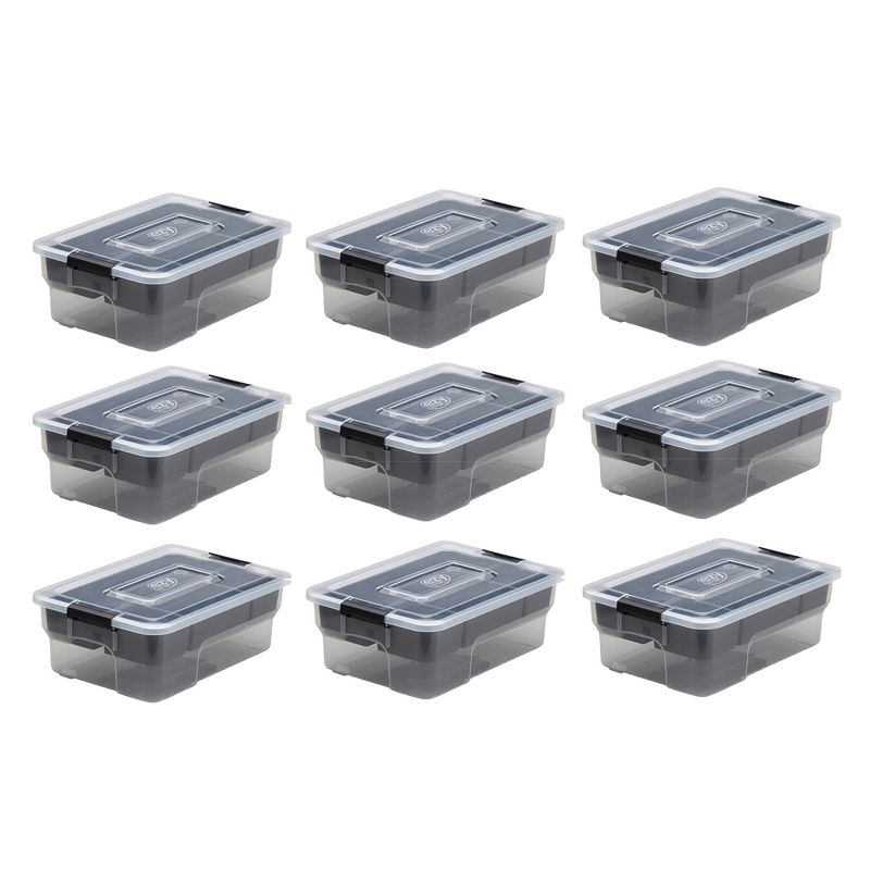 Ezy Storage Sort It 5 Liter Plastic Stacking Container w/ Removable Tray (9 Pack)