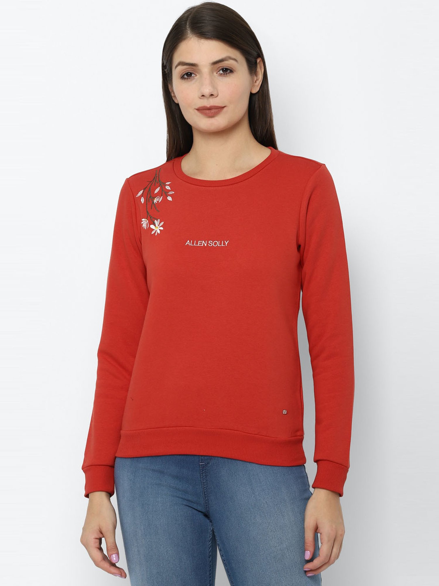 Allen Solly Red Printed Sweatshirt