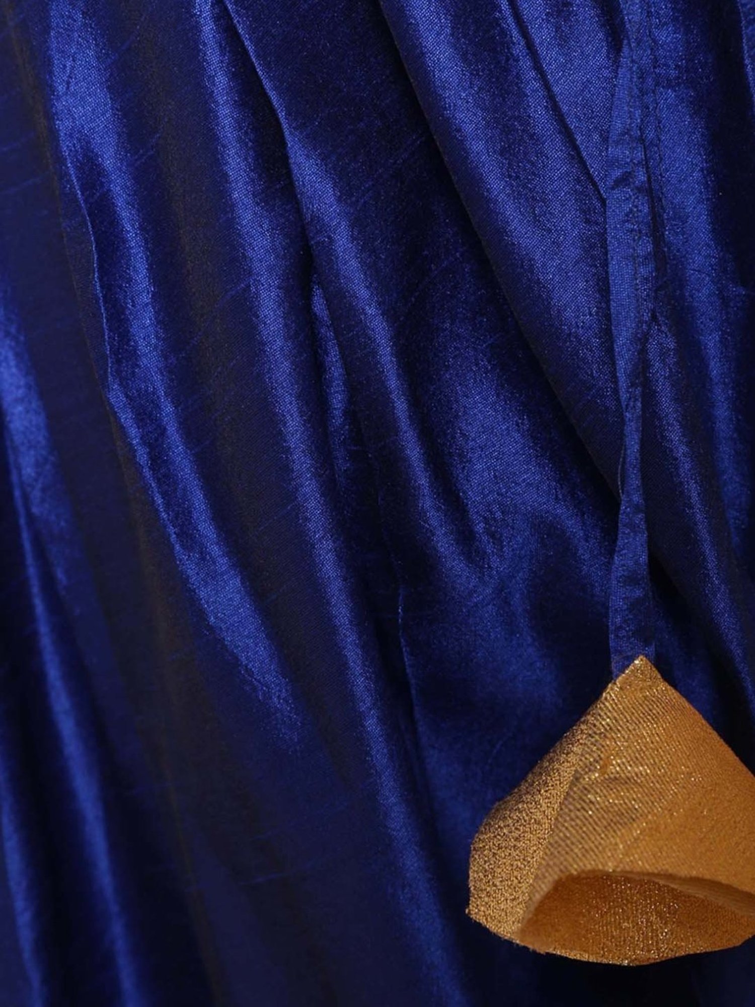 Kaanchie Nanggia Royal Blue Cotton Silk Pleated Dhoti Pants