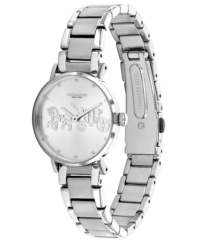 COACH Perry Stainless Steel Horse & Carriage Dial Logo Watch
