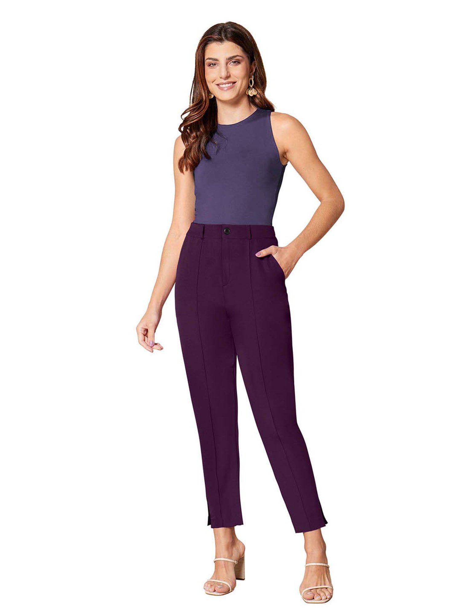 Odette Purple High Rise Pants