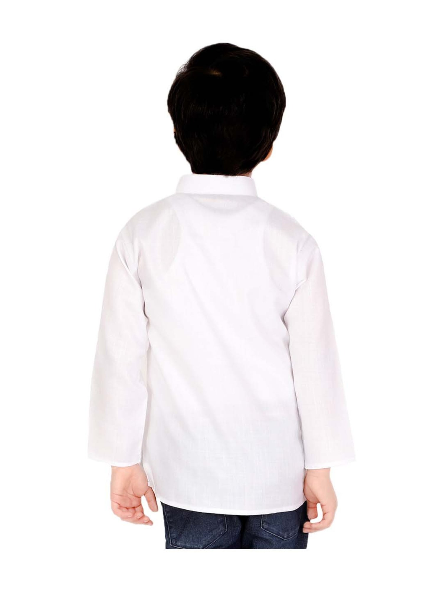 BownBee Kids White Cotton Kurta