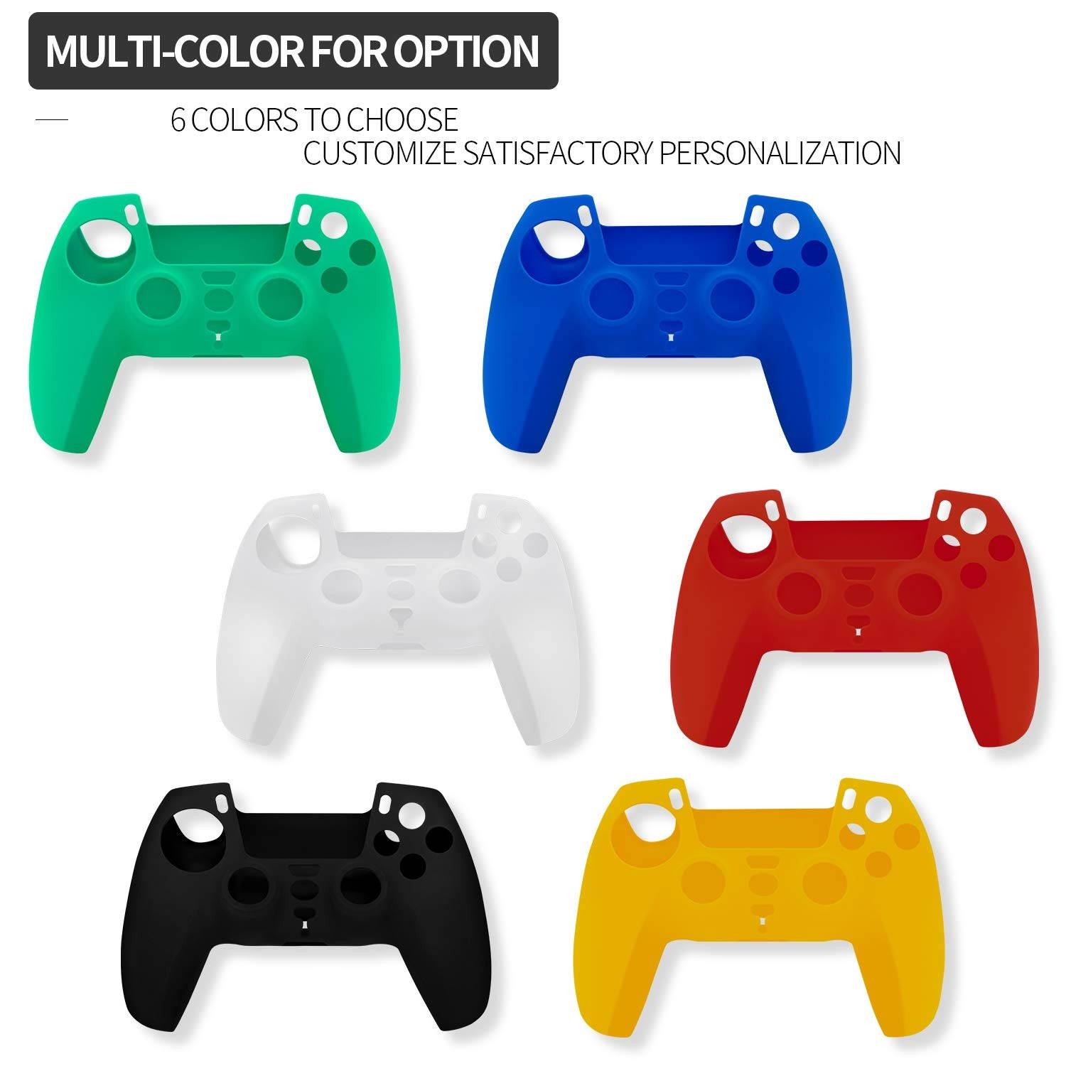 PS5 Controller Cover Skin Protector,Soft and Anti-Slip Untra-Thin Silicone Skin with Thumb Grips Cases for Playstation 5(Black)
