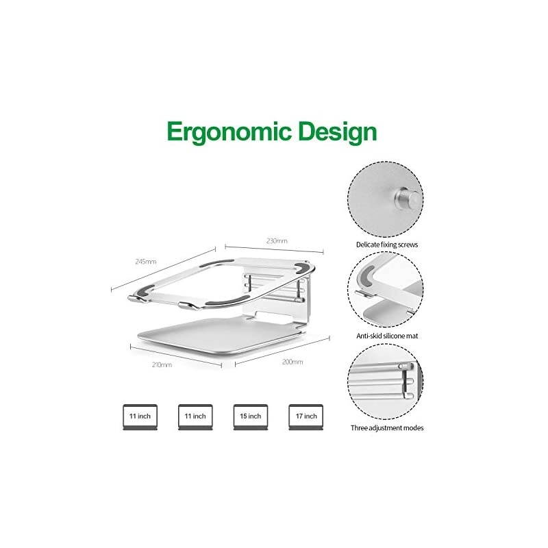Adjustable Laptop Stand,Aluminum Laptop Stand for Desk,Super Stable Laptop Riser Compatible with MacBook, Air, Pro All Laptops