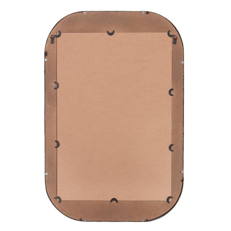 24" x 36" Oval Farmhouse and Galvanized Accent Wall Mirror Wood/Metal/Off White - Patton Wall Decor