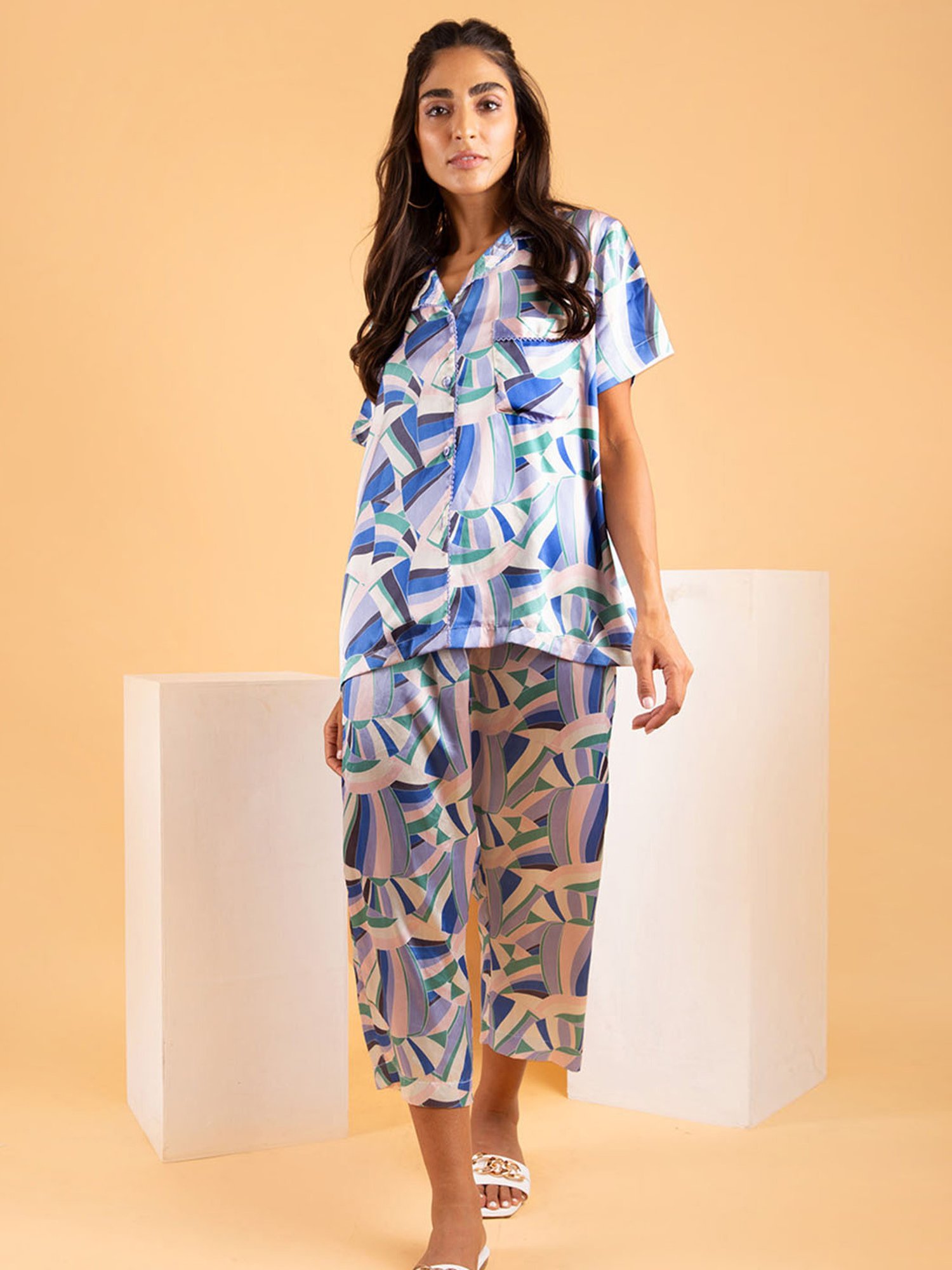 Dusk Attire Blue Azzuro Pyjama Set