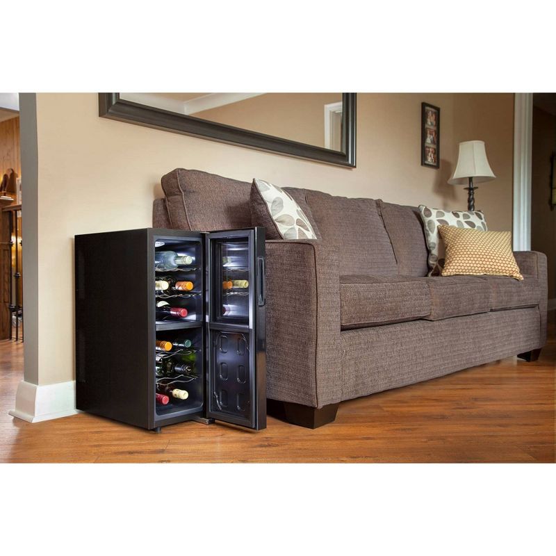 Koolatron 12-Bottle Dual-Zone Wine Cooler - Black