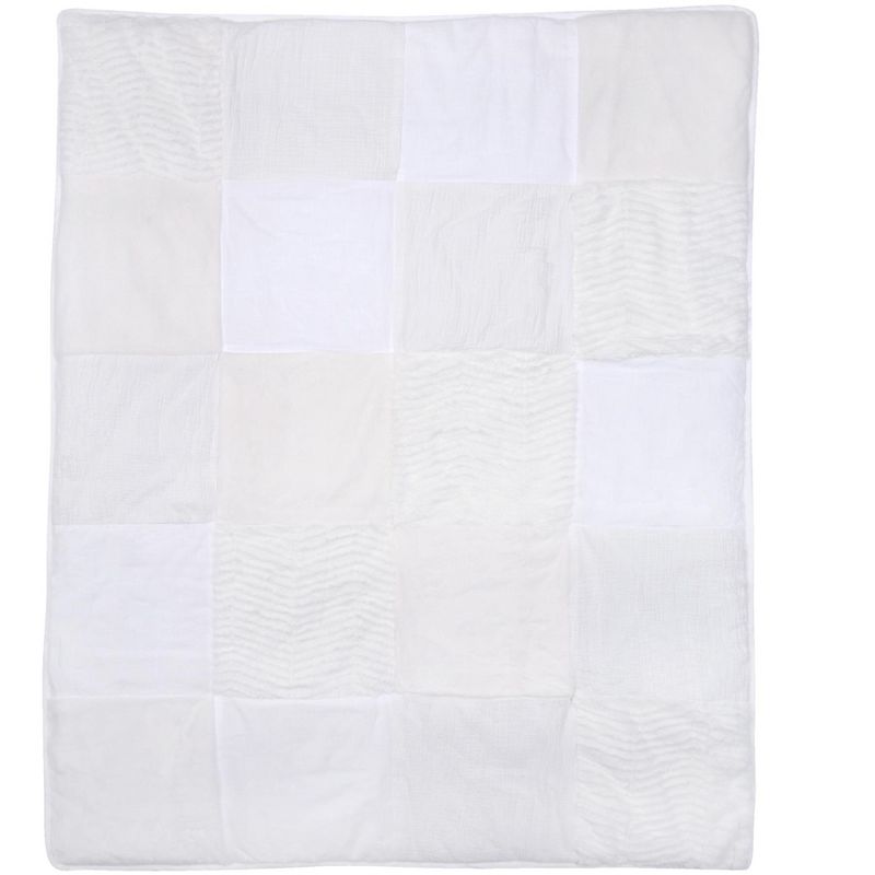 Lambs & Ivy Signature White Luxury Textured Patchwork Crib/Toddler Quilt