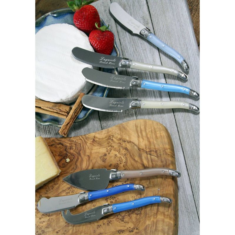 7pc Stainless Steel Laguiole Cheese Knife Set Blue - French Home