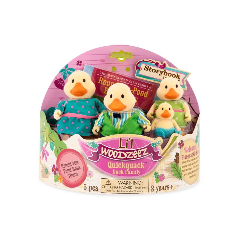 Li'l Woodzeez Miniature Animal Figurine Set - Quickquack Duck Family