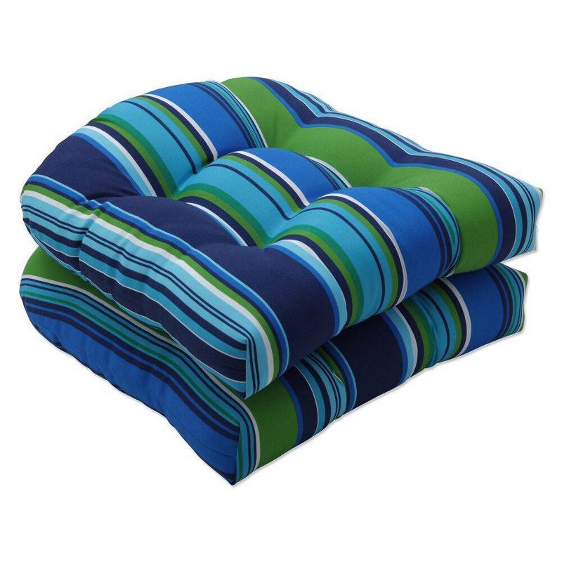 2pc 19" x 19" Outdoor/Indoor Seat Cushion Sea Island Blue - Pillow Perfect