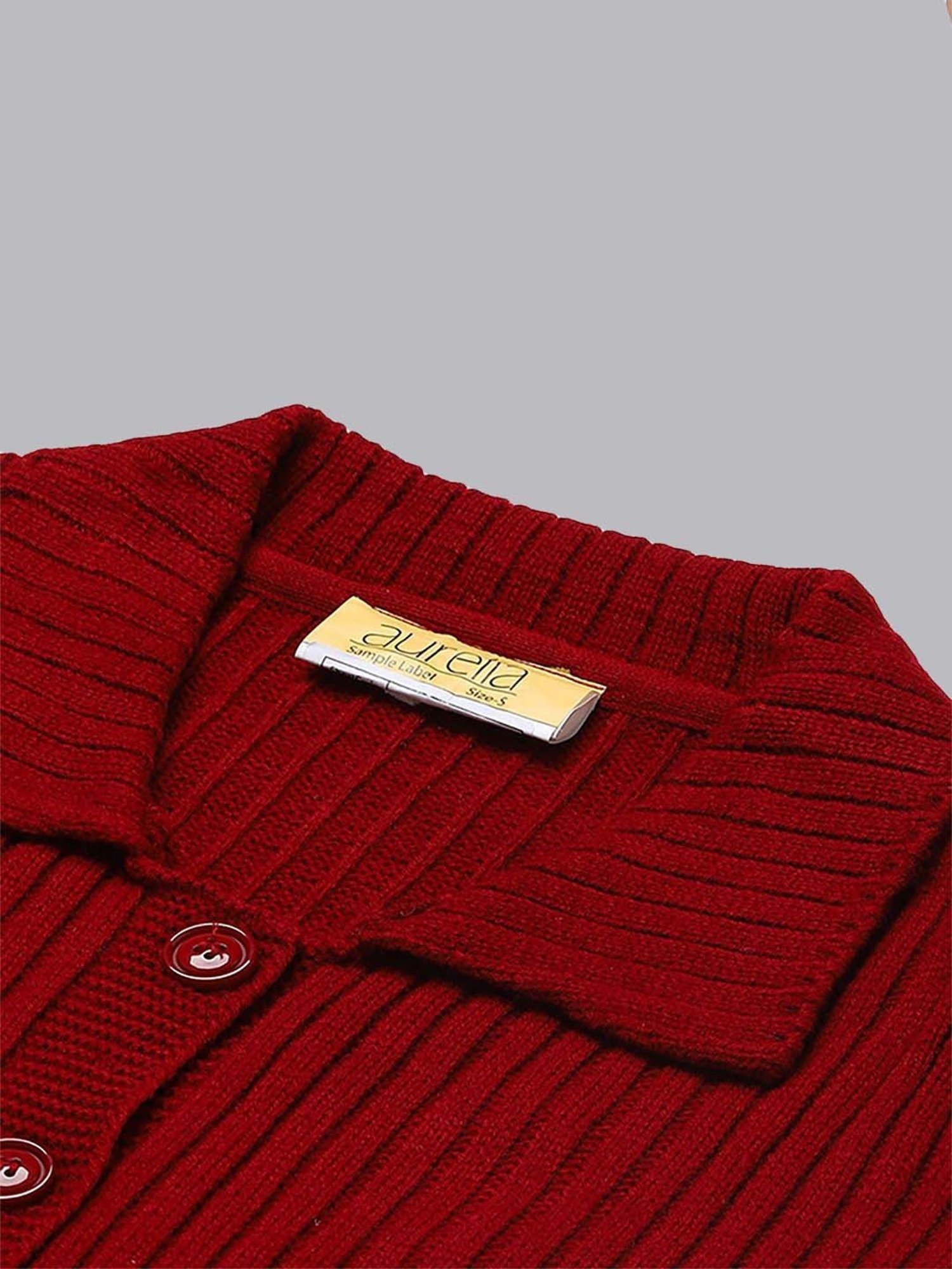 Aurelia Red Regular Fit Cardigan