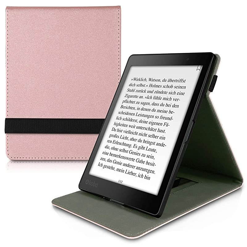 Cover Compatible with Kobo Aura ONE - Case with Strap + Stand - Rose Gold
