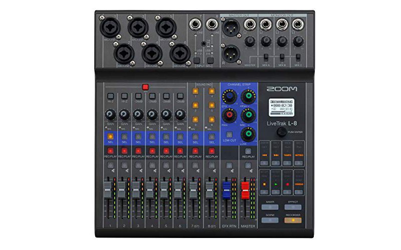 Zoom Live Trak L-8 Podcast Recorder, Digital Mixer and Recorder (Black)