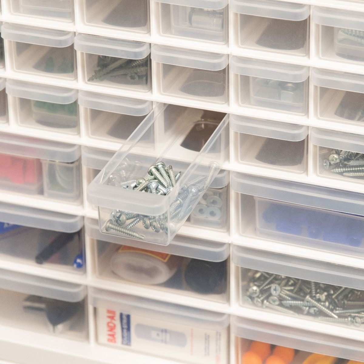 IRIS 44 Drawer Parts Cabinet, 1 Pack, White