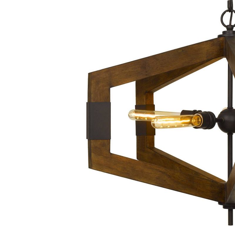 30" x 30" Pine Wood Varna Chandelier Dark Brown - Cal Lighting