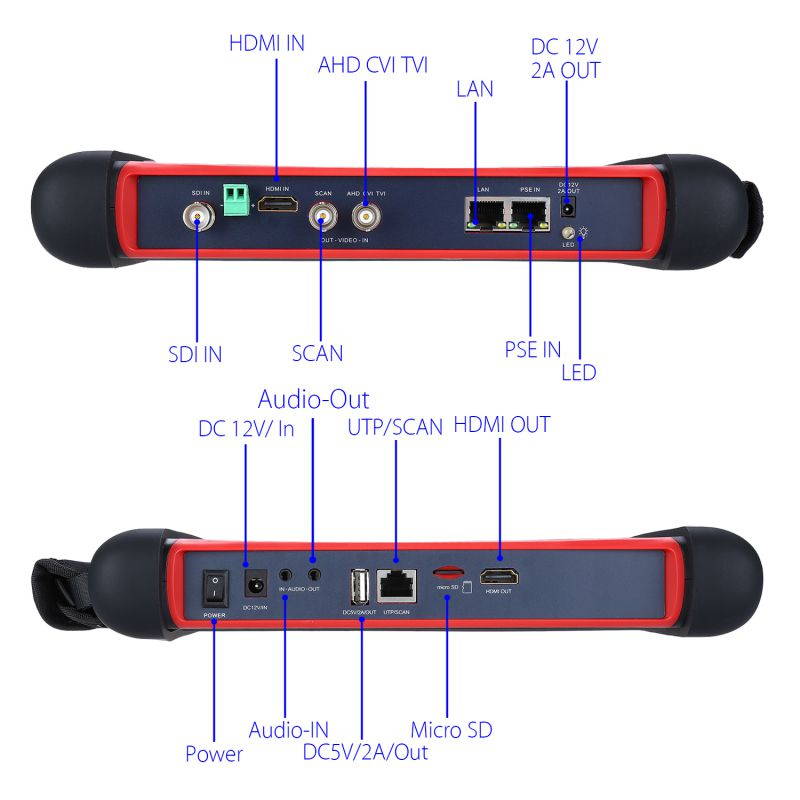 SEESII 7 inch 4K 1080P IPC Camera CCTV Tester Monitor TVI CVI AHD SDI CVBS IP Discovery Analog Tester