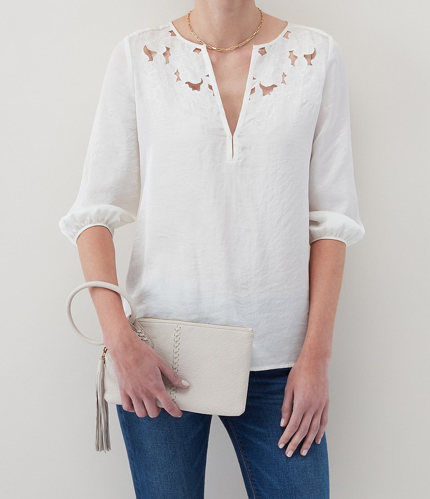 HOBO Sable Ring-Handle Leather Wristlet