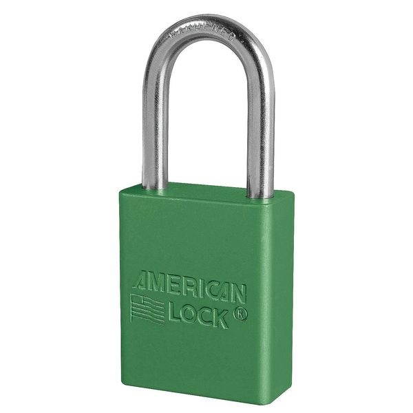 AMERICAN LOCK A1106KAS3GRN Lockout Padlock,KA,Green,1-7/8"H,PK3