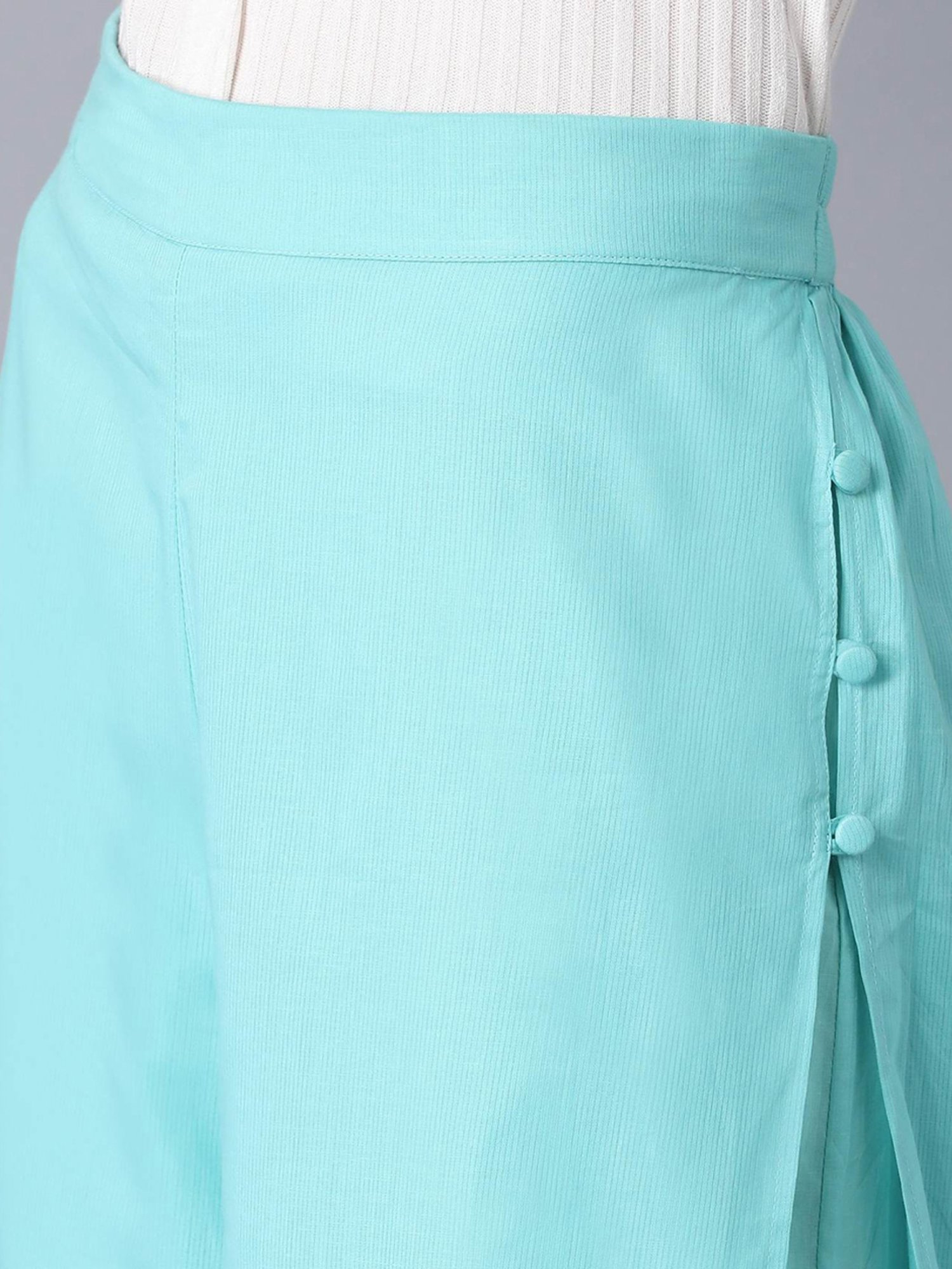 Elleven Turquoise Cotton Palazzos