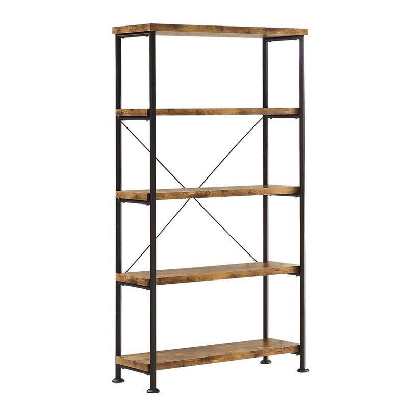 Coaster Furniture Barritt Collection 5 Shelf Bookcase Shelf, Antique Nutmeg