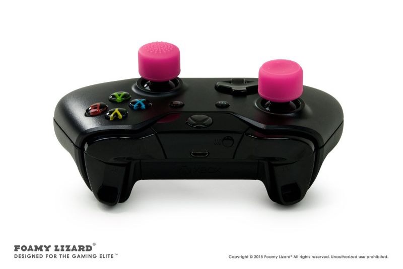 AceShot Thumb Grips (8pc) for Xbox One (& One S) by Foamy Lizard &reg; Sweat Free 100% Silicone Precision Raised Antislip Rubber Analog Grips For Xbox One Controller (8 grips) PINK