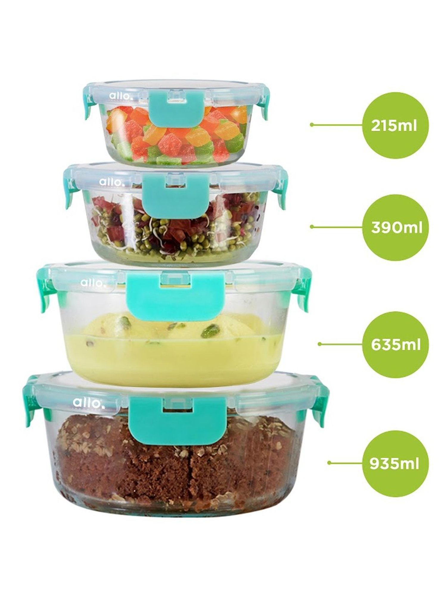 Borosilicate Glass Containers with Lids Microwave Safe Container for Glass Food Storage Containers