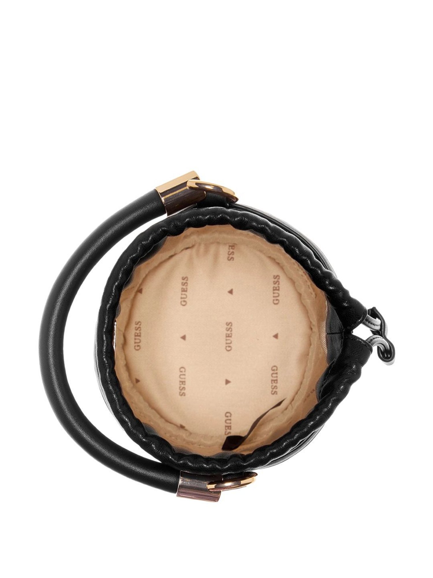 Guess Black & White  Woven Bucket Bag