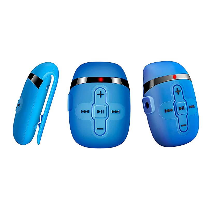 MP3 Player for Swimming and RunningUnderwater Headphones with Short Cord Shuffle Feature Blue