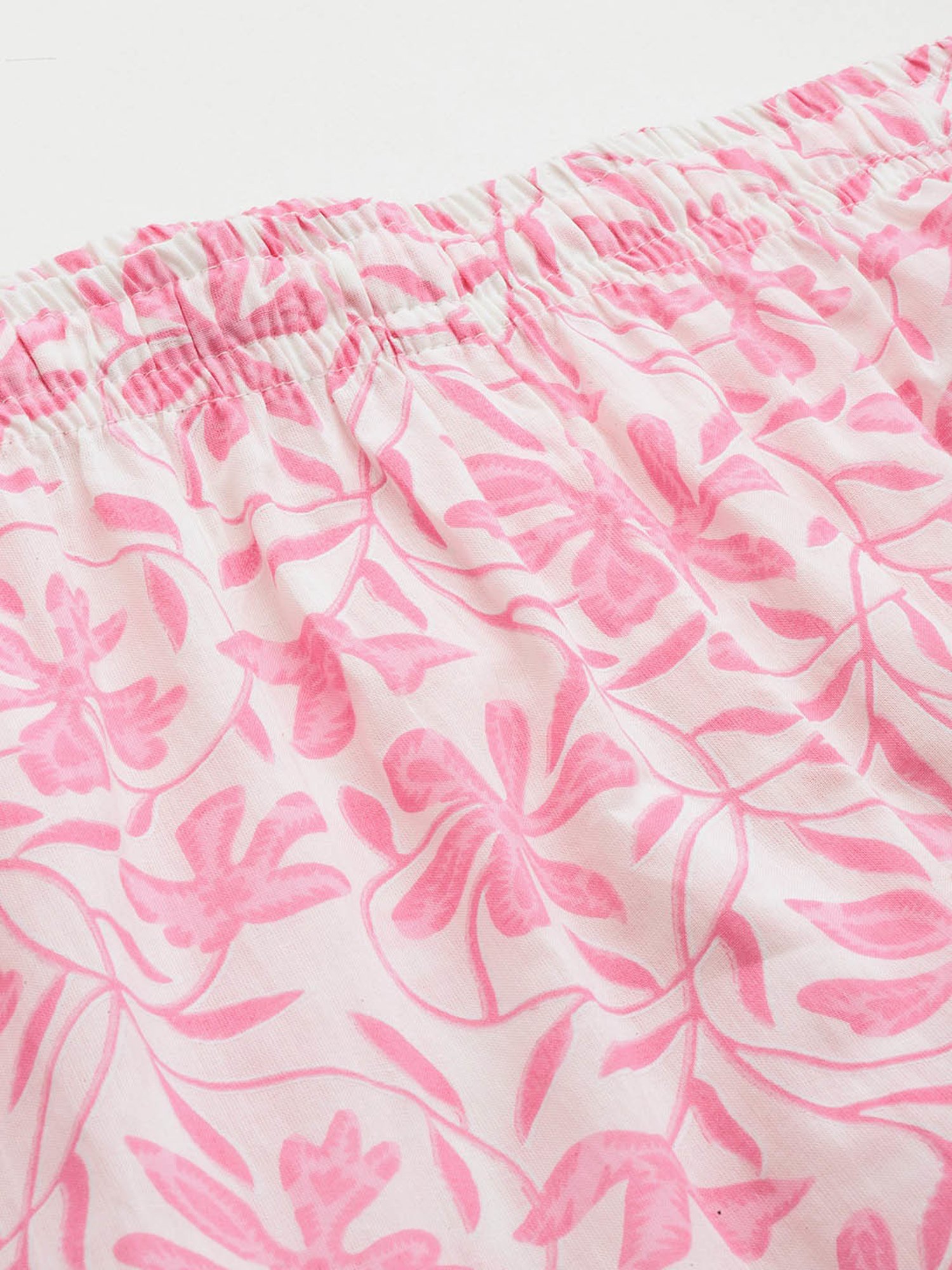 Anubhutee Pink Cotton Floral Print Shirt With Pyjamas