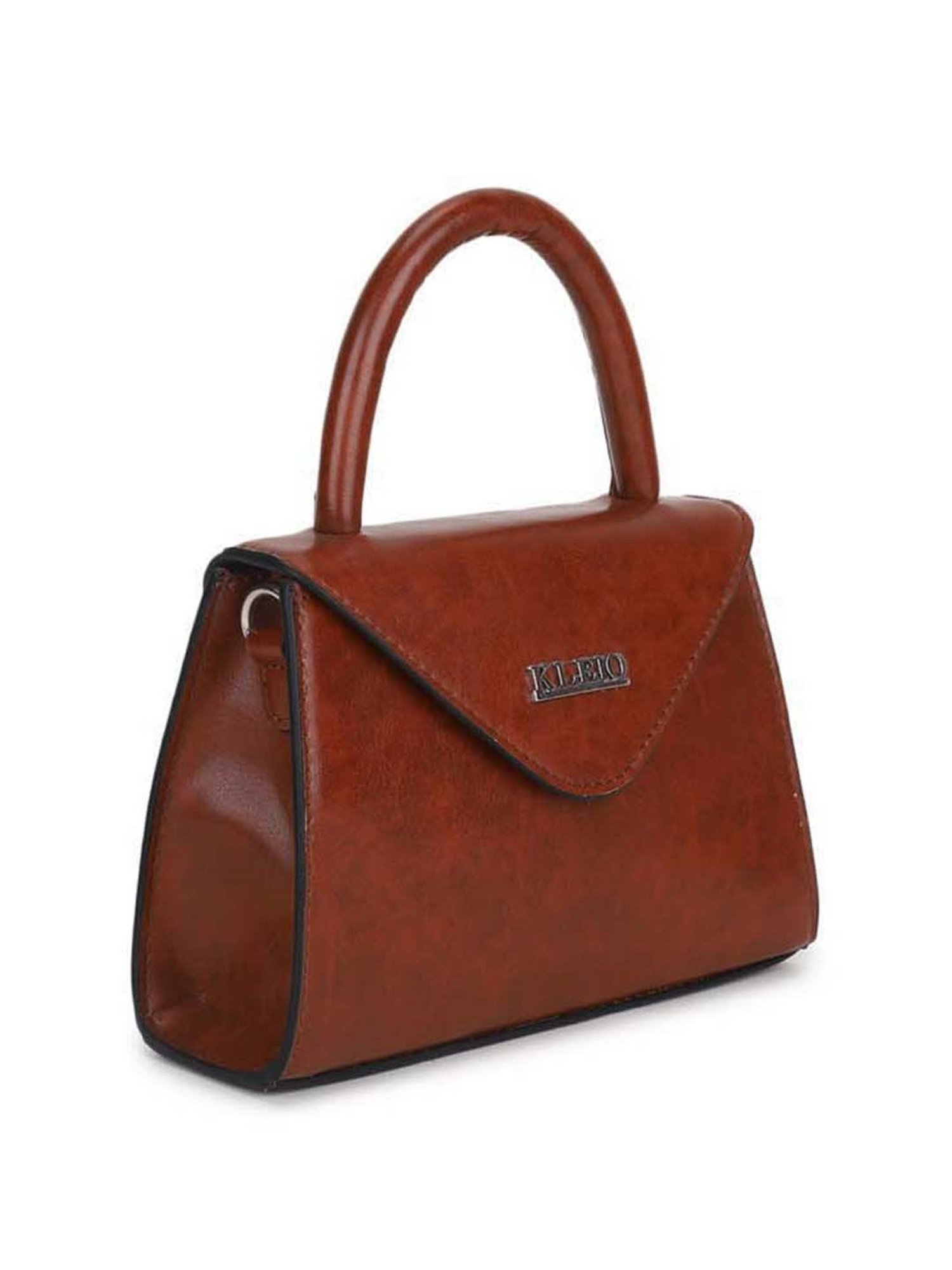 KLEIO Tan Solid Small Satchel Handbag