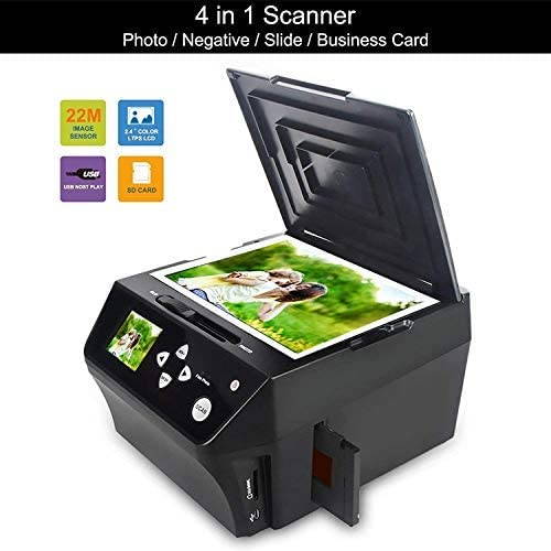 22MP Film &Slide Photo Multi-Function Scanner, Converts 135Film/35mm,110Film/16mmNegatives/Slide/Photo/Document/Business Card to HD 22MP Digital JPG Files, 8GB Memory Card Included