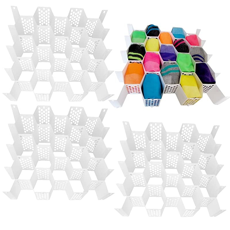 Drawer Organizer-Divider-Sock-Belt-Scarf-Underwear-112 Slots Total-Set/4