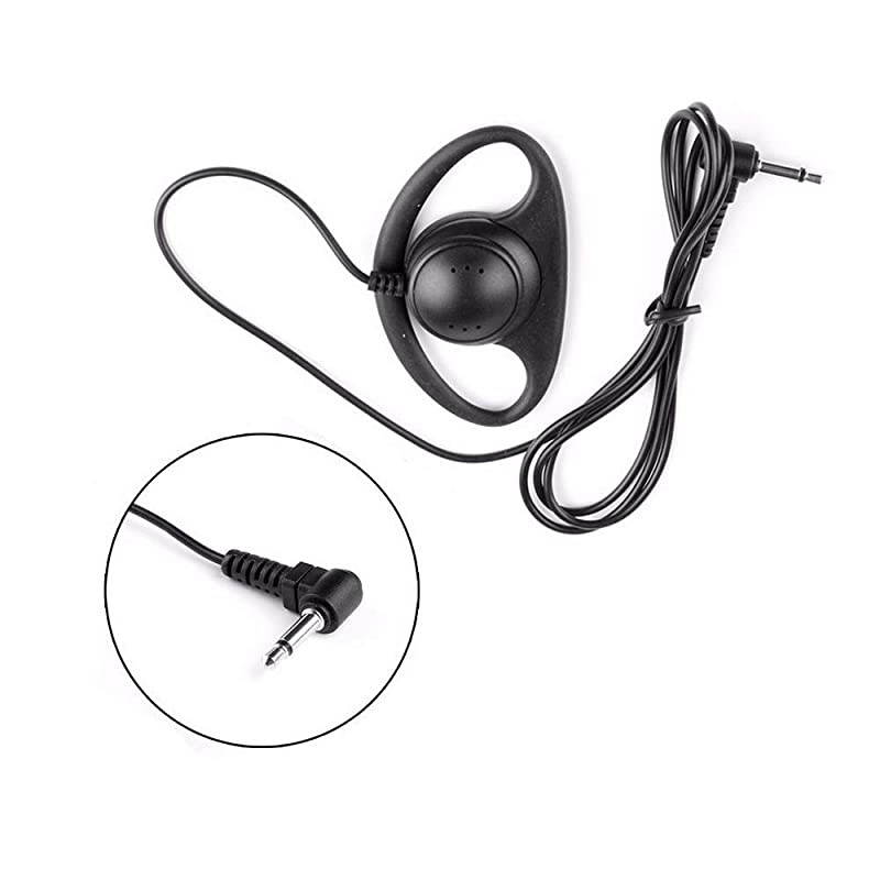 1 Pin 35mm Listen Only Earpiece Soft Rubber D Shape Earhook Earpiece for Two Way Radios Speaker Mics 1 Pack