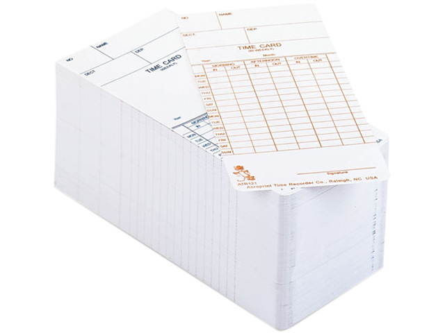 Acroprint Time Recorder 09-9110-000 Time Card for Model Atr120 Electronic Clock, Weekly or Biweekly, 250/Pack