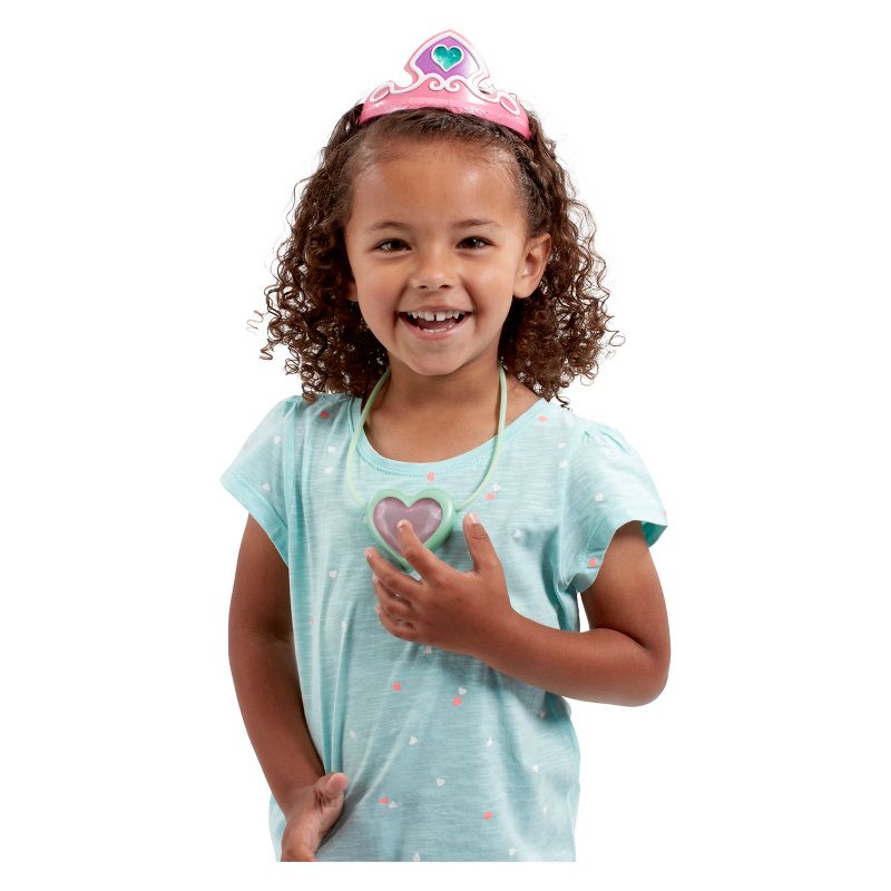 Little Adventures Girls' Princess Gloves White with Diva Crown Silver